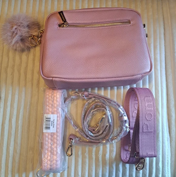 Pom Pom London Original Plus In Pink With Pink Suede On The Front NWOT - Picture 3 of 8